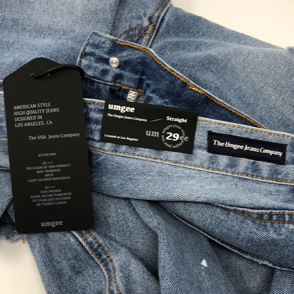 Umgee Distressed 5-pocket Boyfriend Blue Jeans - Picture 6 of 6